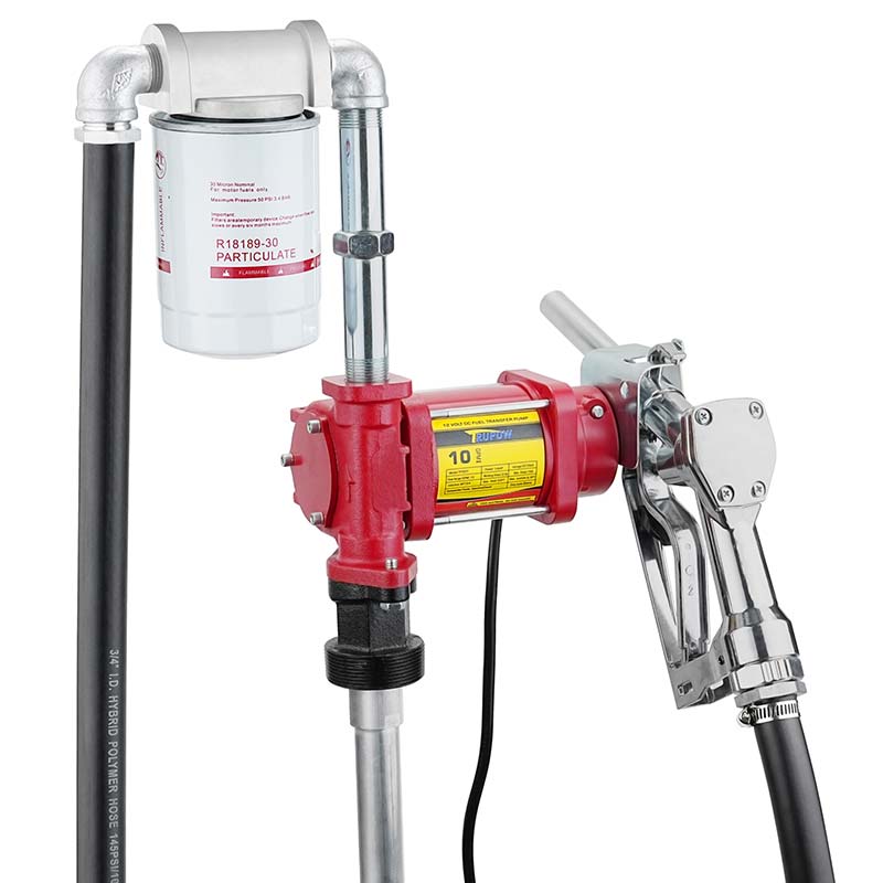 12V 燃料ガソリン移送ポンプキット (ノズル付き)